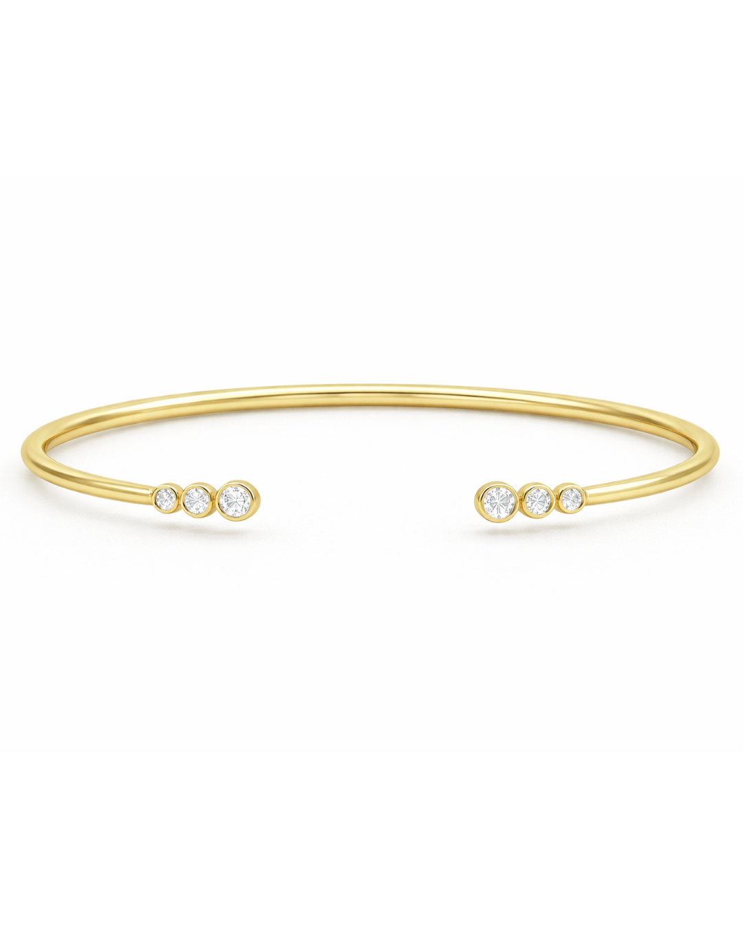 6 Diamonds Bangle Cuff