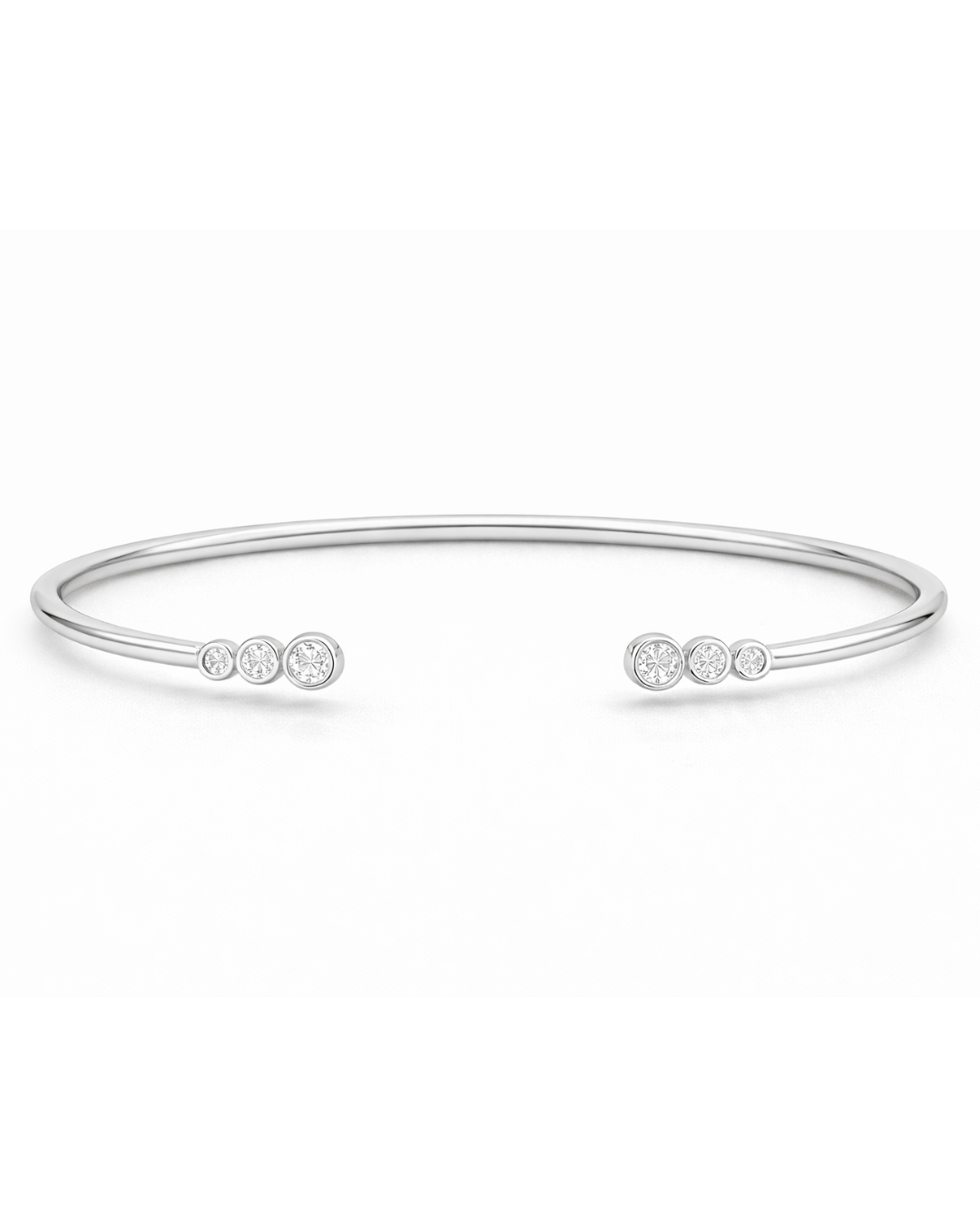 6 Diamonds Bangle Cuff