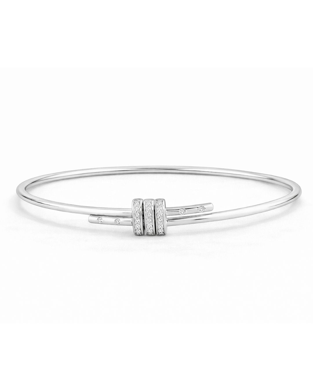Diamonds Knot Bangle Cuff