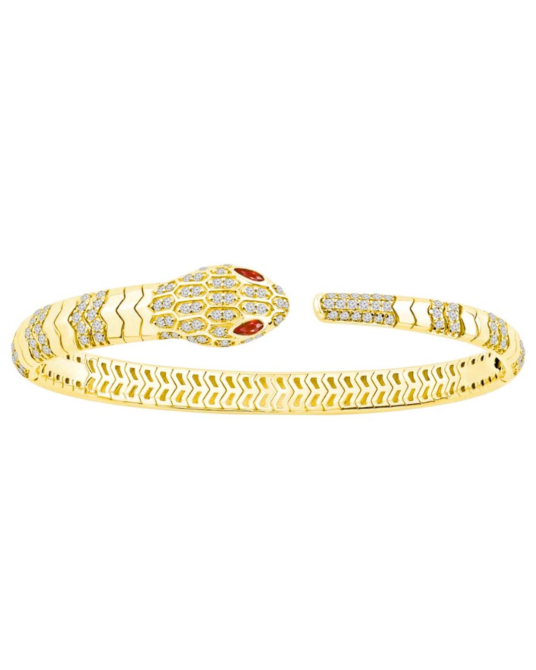 Serpent Diamond & Ruby Bangle