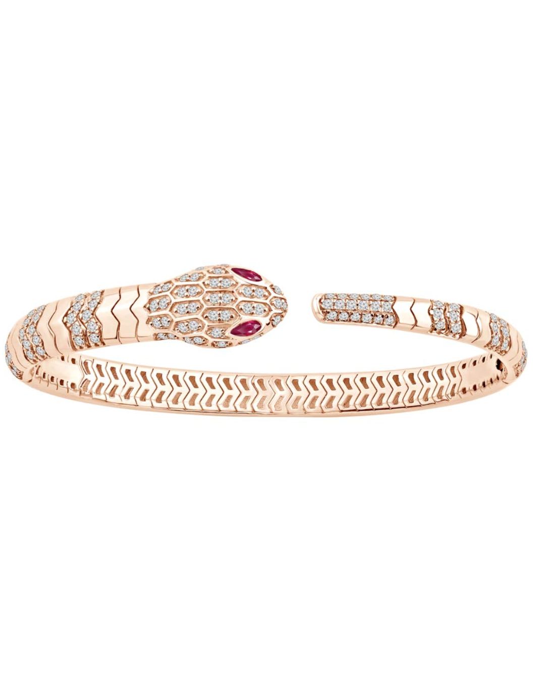 Serpent Diamond & Ruby Bangle
