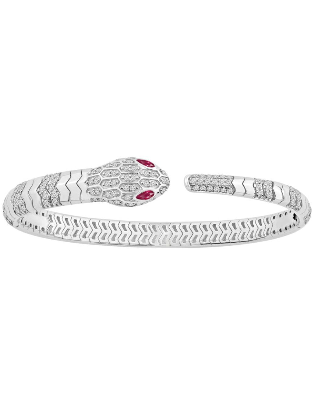 Serpent Diamond & Ruby Bangle