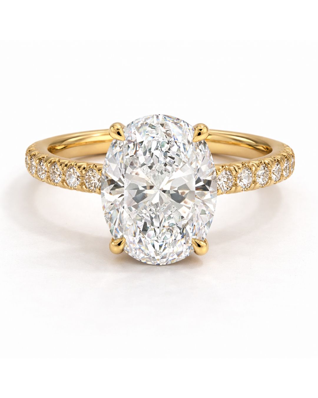 Solitaire Oval Half Pave