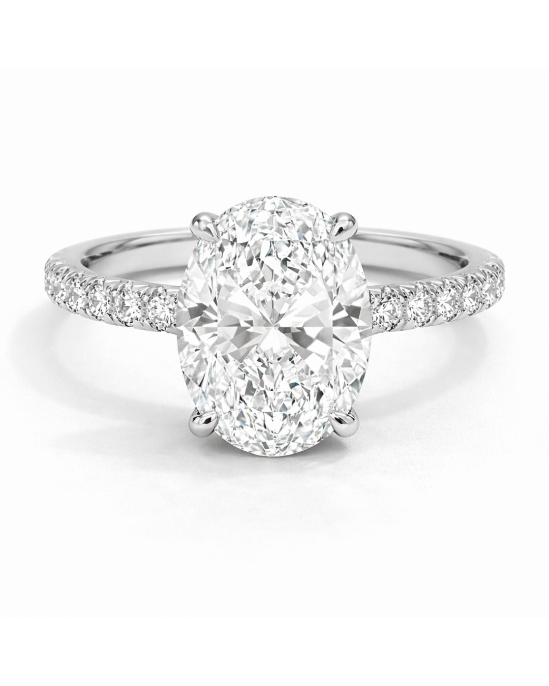 Solitaire Oval Half Pave