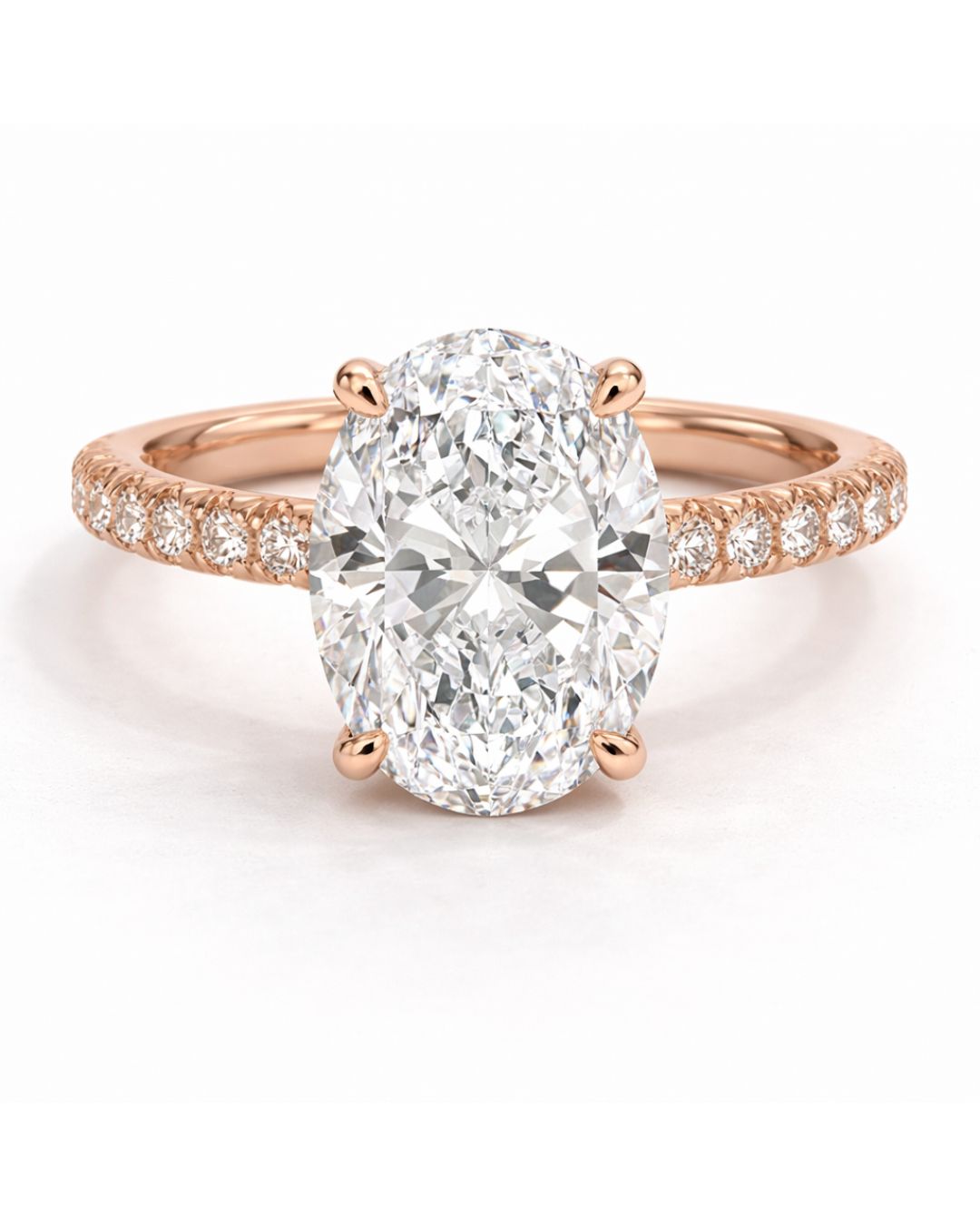 Solitaire Oval Half Pave