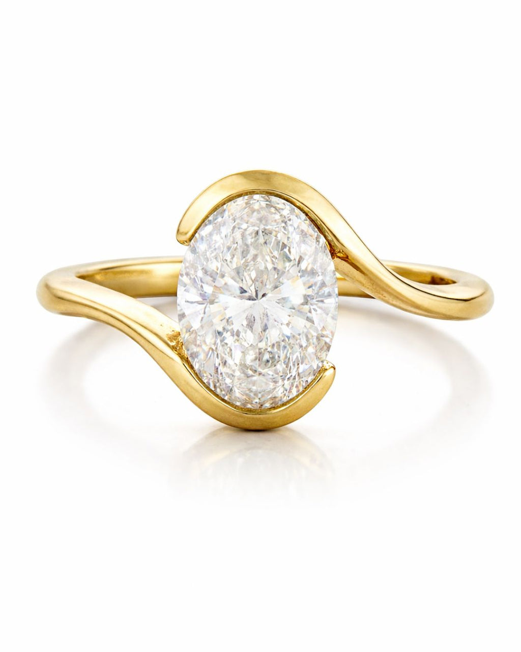 Wave Oval Solitaire Ring 2.51ct